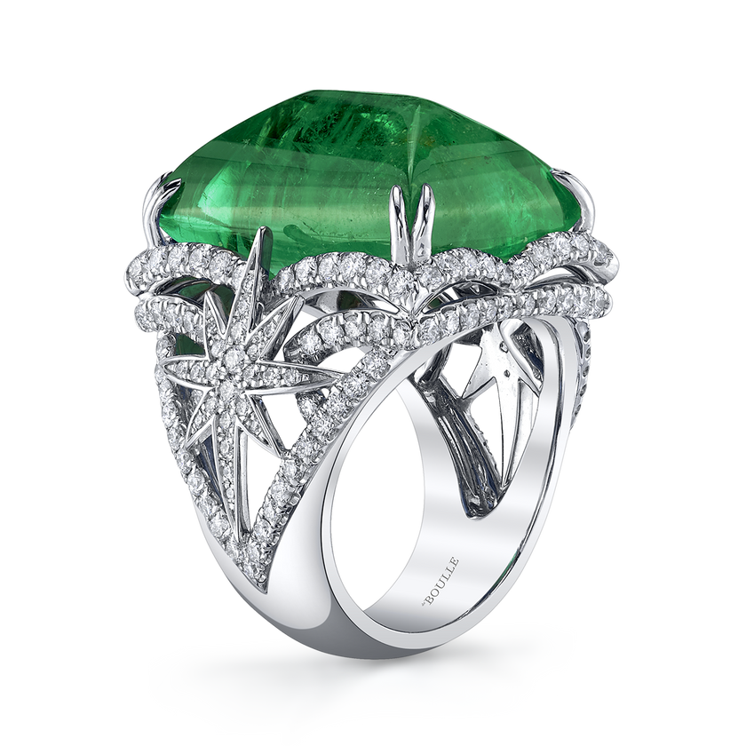 deBoulle High Jewelry Collection Sugarloaf Emerald Ring