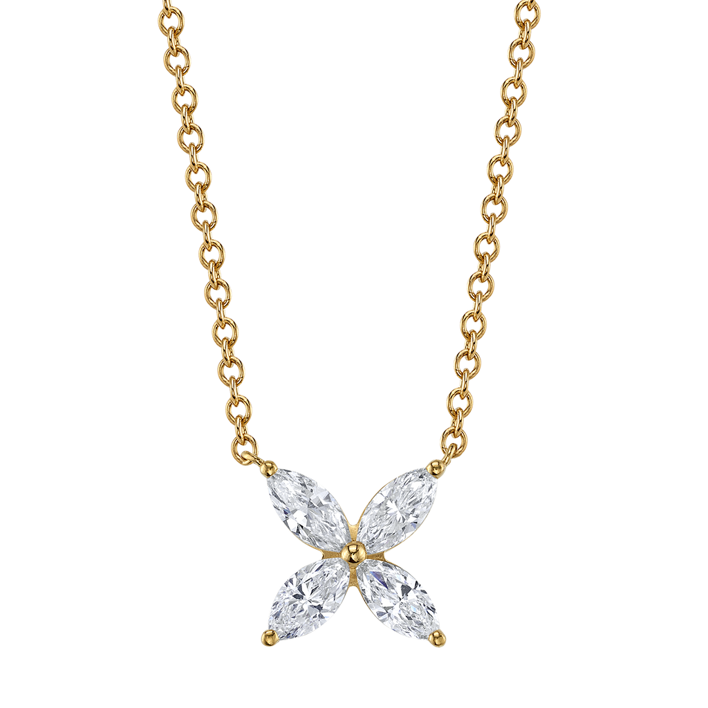 deBoulle Collection Four Petal Pendant in Yellow Gold