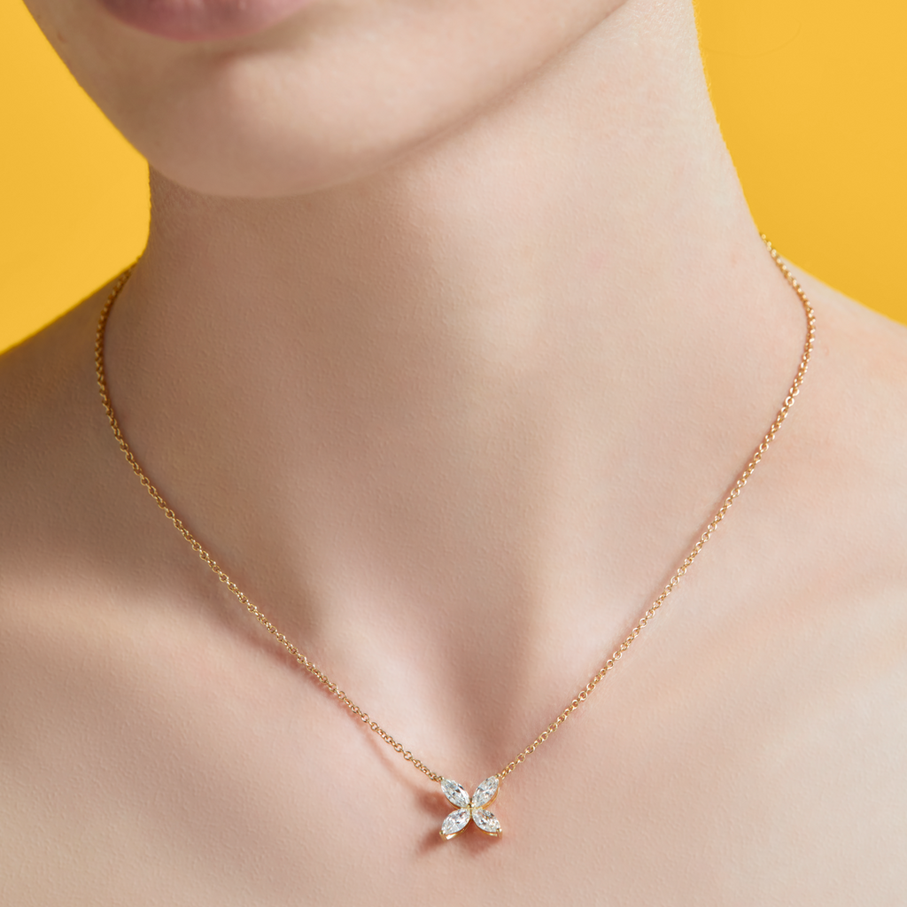 deBoulle Collection Four Petal Pendant in Yellow Gold