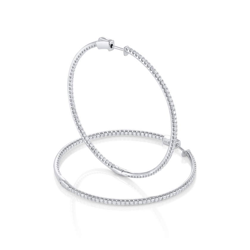 deBoulle Collection Round Brilliant Diamond Hoop Earrings