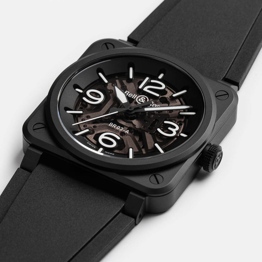 Bell & Ross Skeleton Black Ceramic BR03A-BL-SKCE/SRB