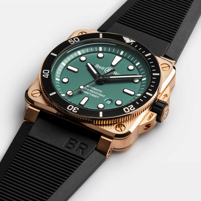 Bell & Ross BR-03 Diver Black & Green Bronze BR0392-D-LT-BR/SRB