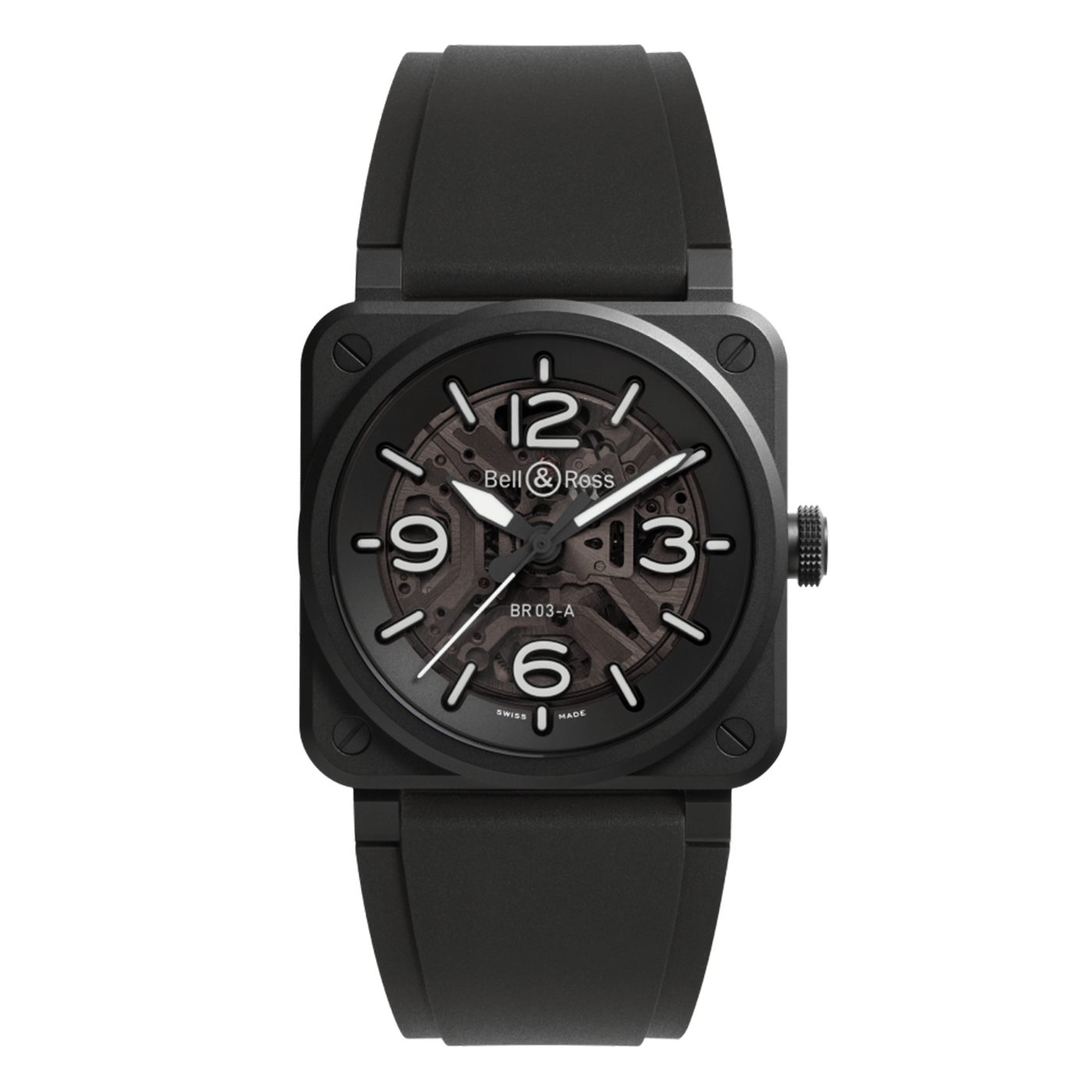 Bell & Ross Skeleton Black Ceramic BR03A-BL-SKCE/SRB