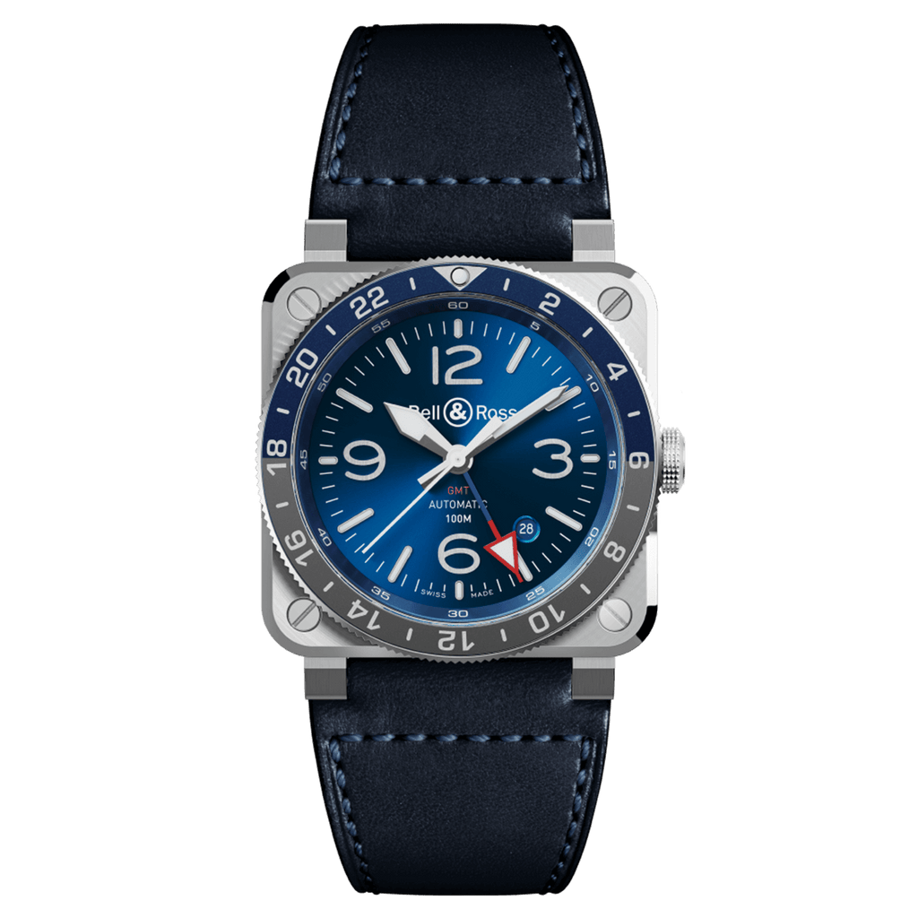 Bell & Ross GMT Blue BR0393-BLU-ST/SCA, 0393-BLU-ST/SCA