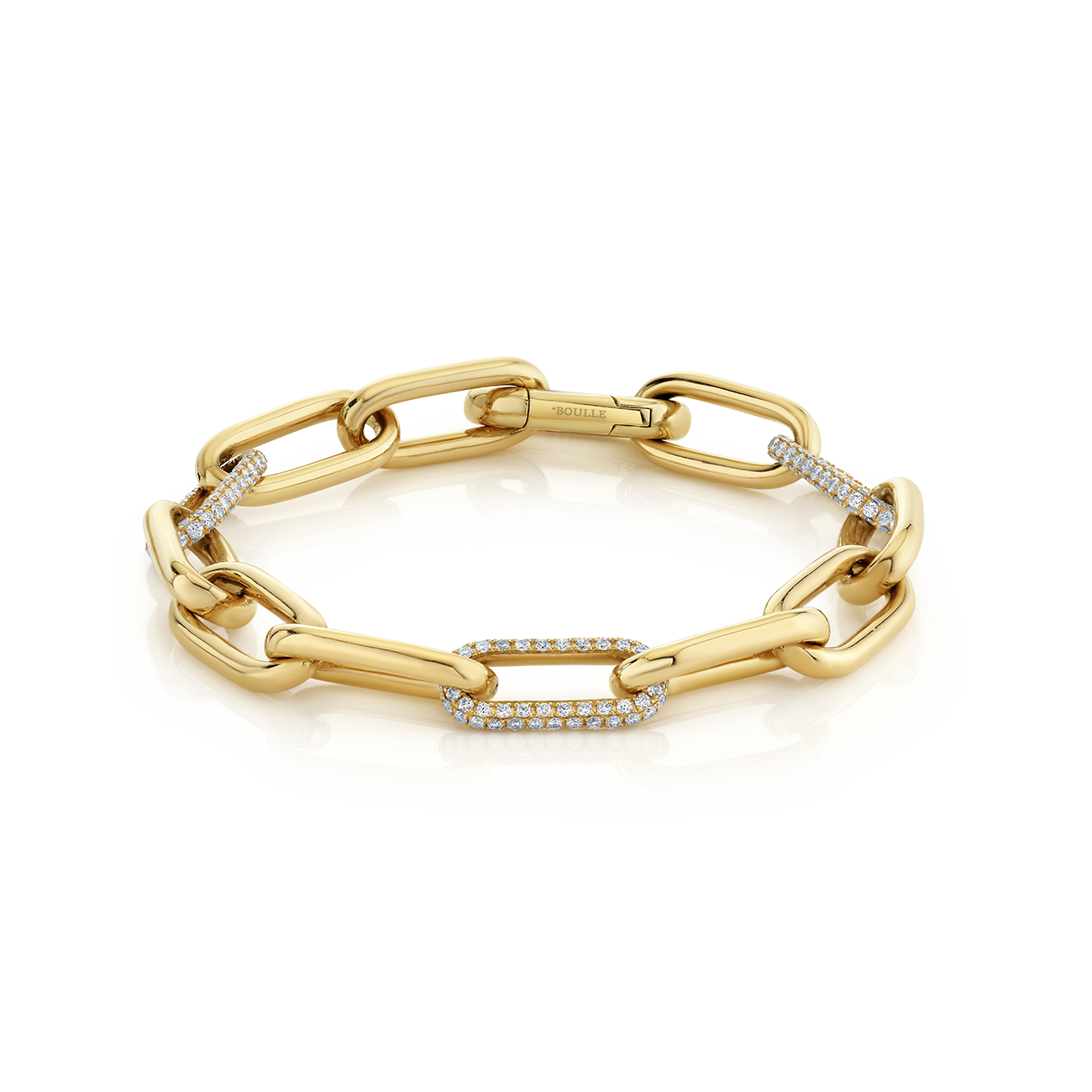 deBoulle Collection Pavé Link Diamond Bracelet in Yellow Gold