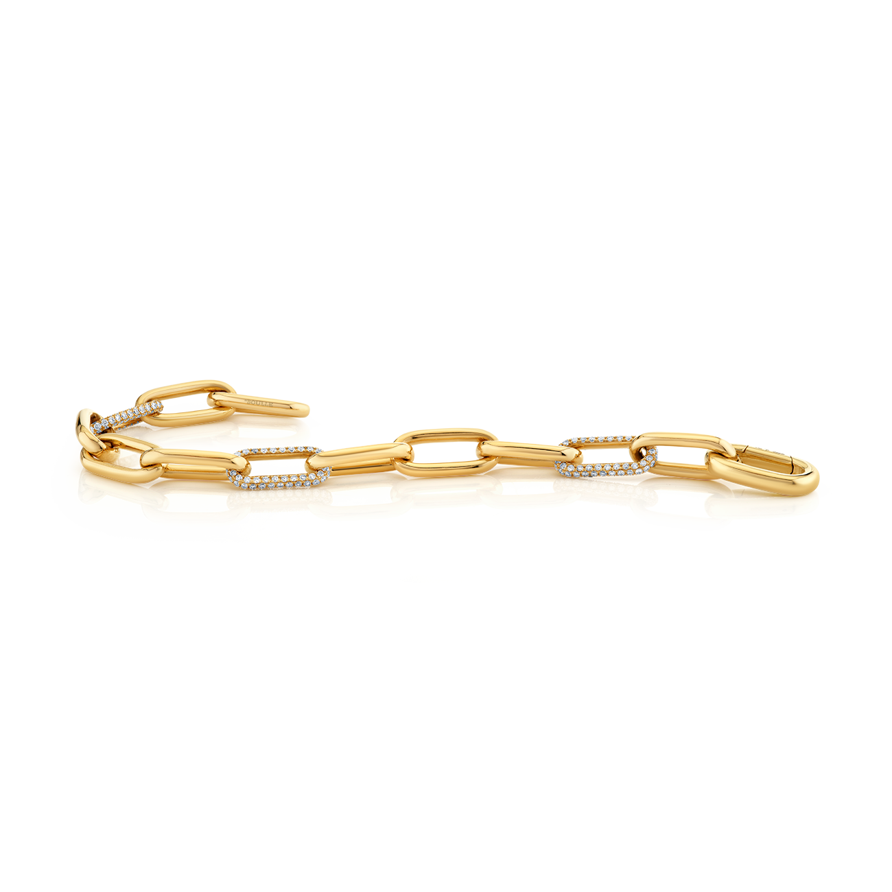 deBoulle Collection Pavé Link Diamond Bracelet in Yellow Gold