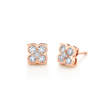 deBoulle Collection Pointed Floral Earrings in Rose Gold