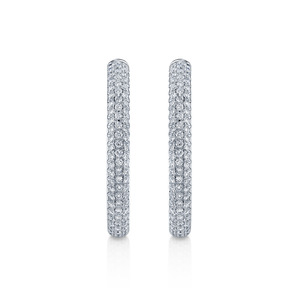 deBoulle Collection Oblong Diamond Hoop Earrings