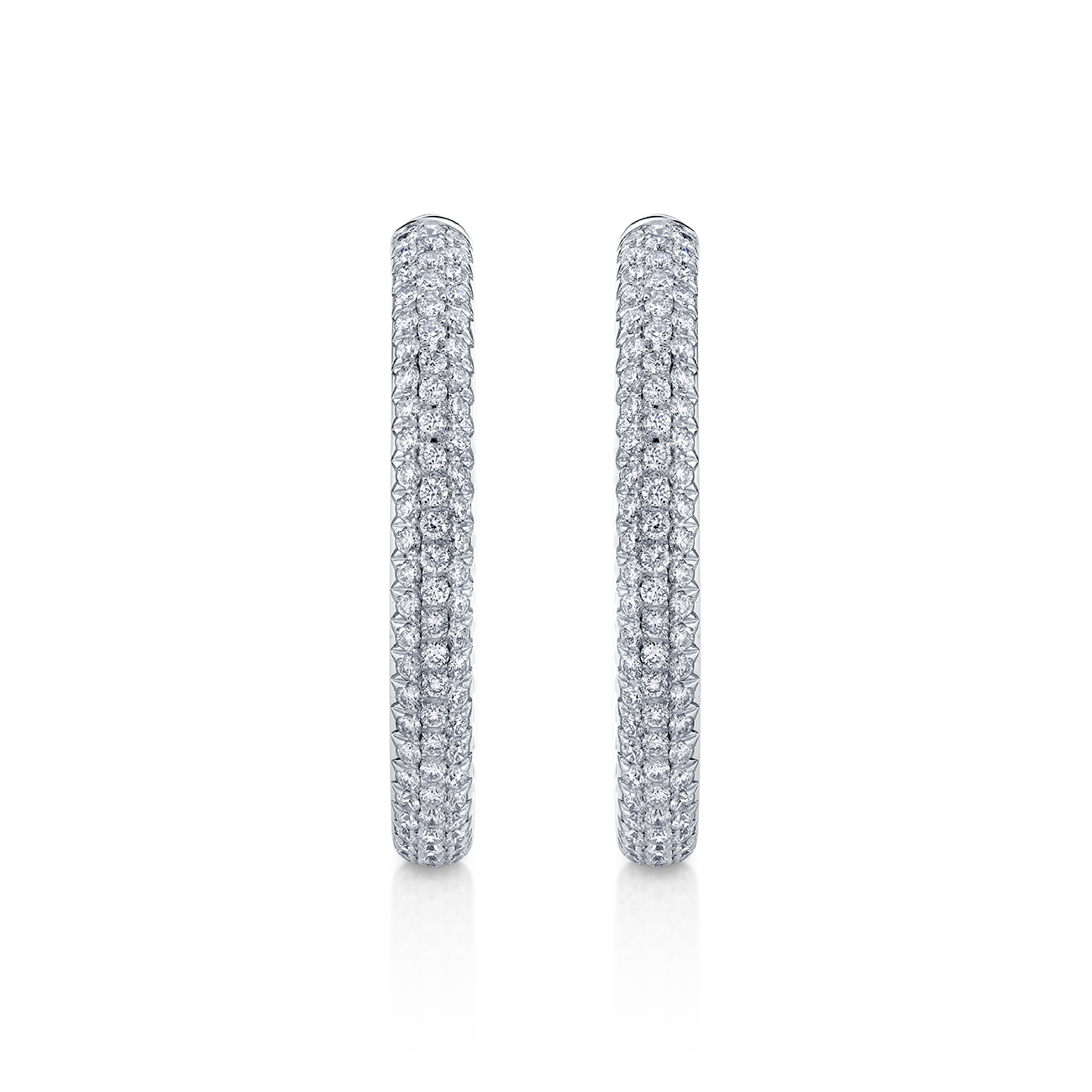 deBoulle Collection Oblong Diamond Hoop Earrings