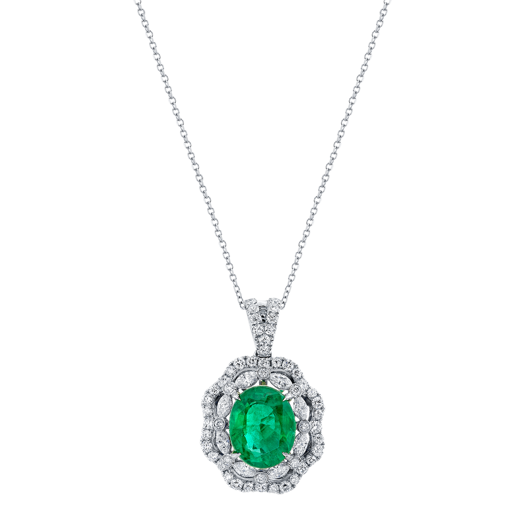 deBoulle Collection Emerald and Diamond Pendant