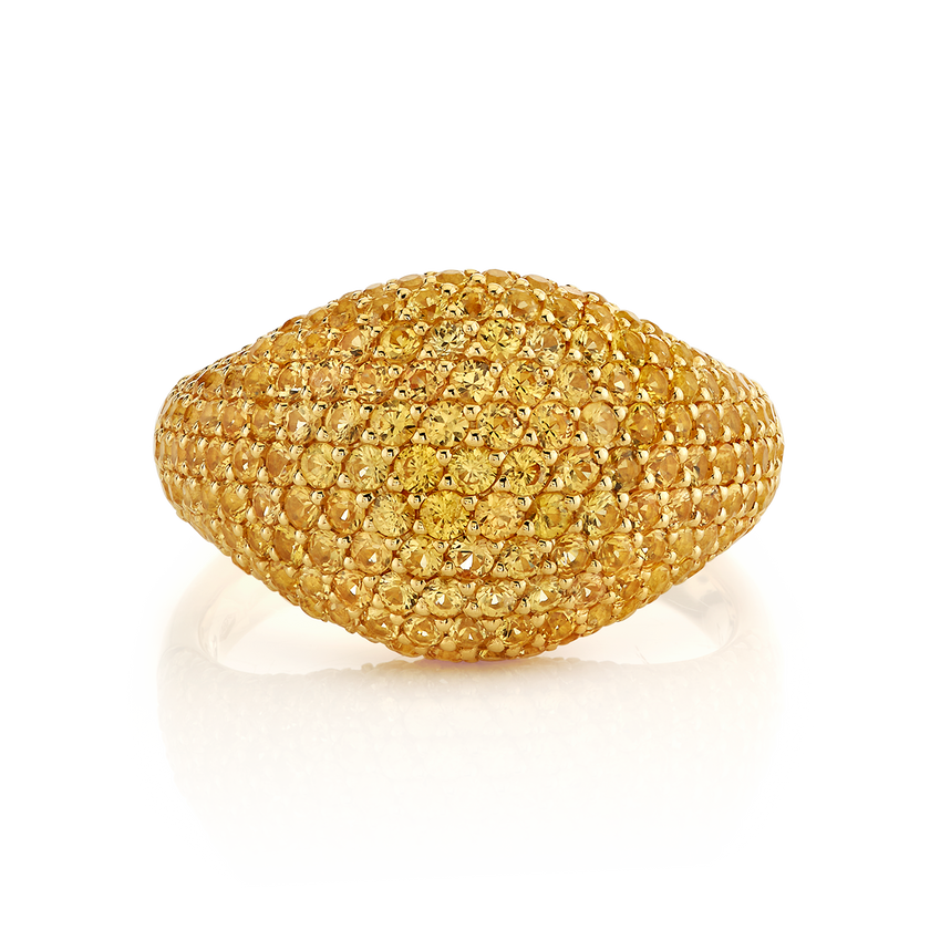 deBoulle Collection Pavé Domed Ring with Yellow Sapphires