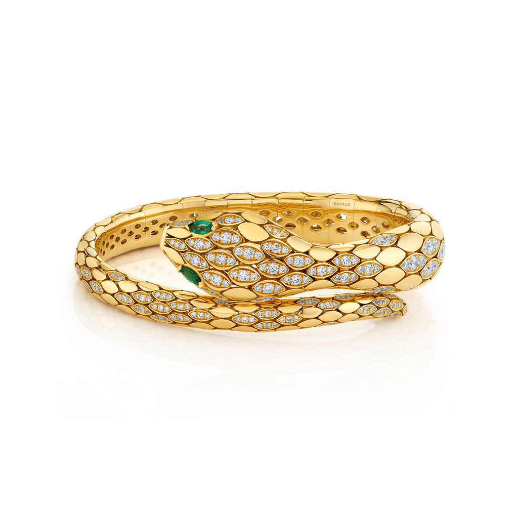 deBoulle Collection Serpent Open Cuff in Yellow Gold