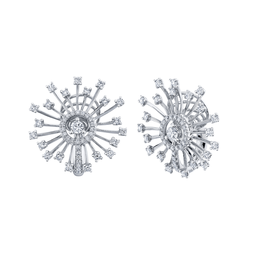 deBoulle Collection Sparkler Earrings in White Gold