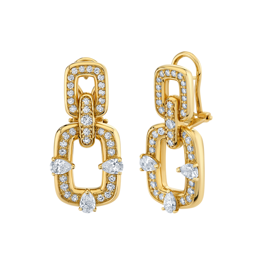 deBoulle Collection Door Knocker Diamond Earrings