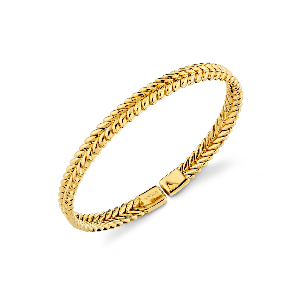 deBoulle  Men's Collection Tracks Cuff in Yellow Gold