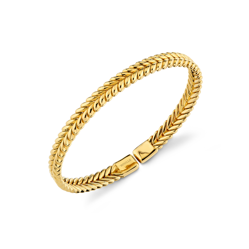 deBoulle  Men's Collection Tracks Cuff in Yellow Gold