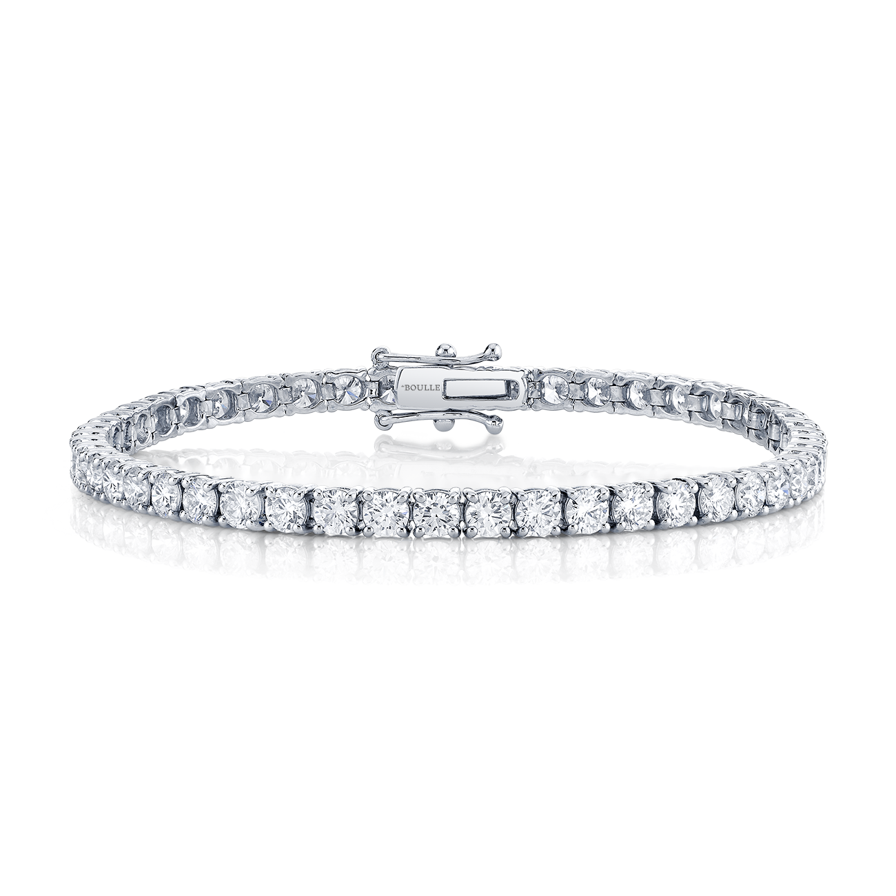 deBoulle Collection Classic Brilliant Diamond Tennis Bracelet in White Gold