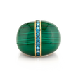 deBoulle Collection Malachite and Blue Topaz Bombé  Ring
