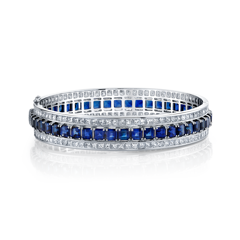 deBoulle High Jewelry Saphire and Diamond Bangle