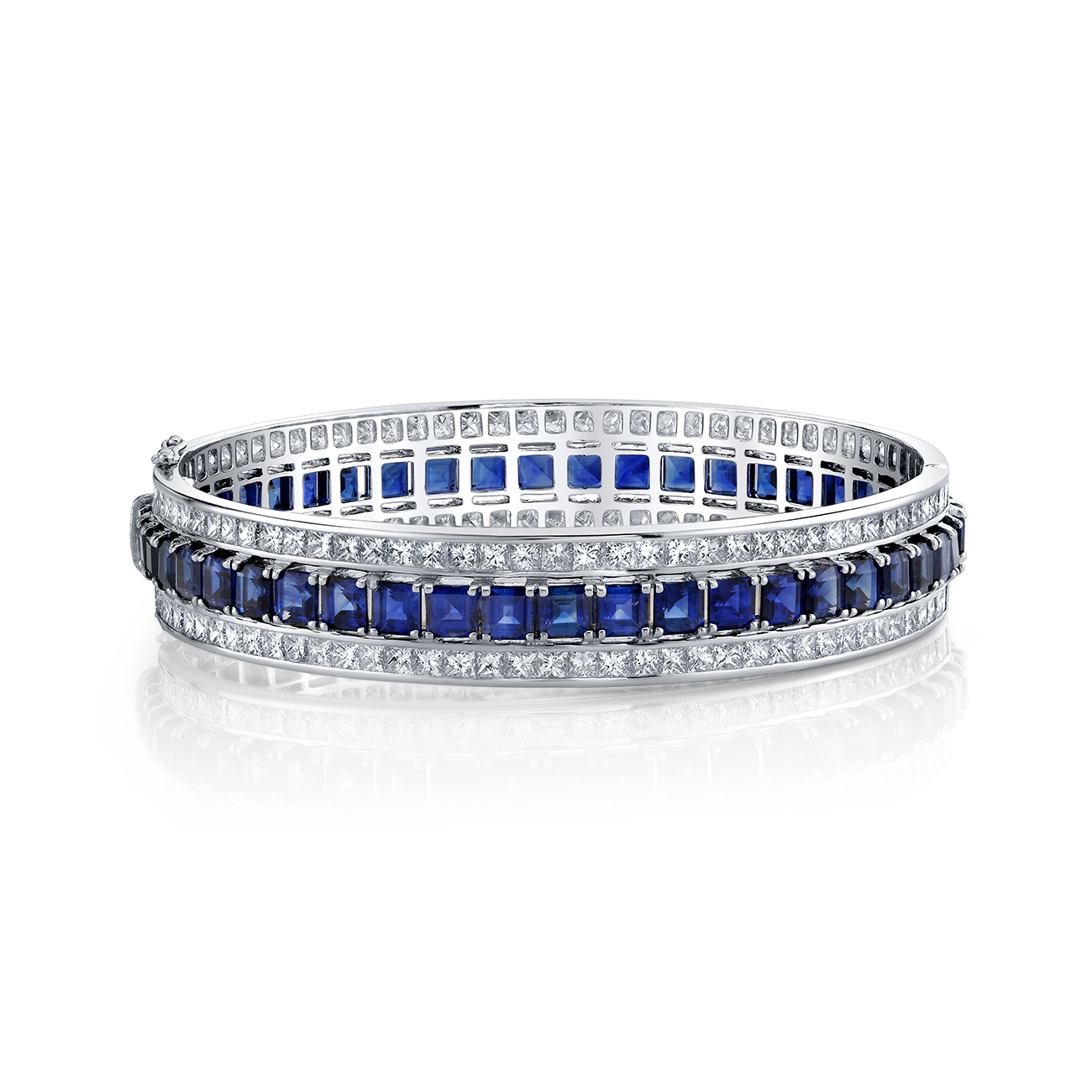 deBoulle High Jewelry Saphire and Diamond Bangle