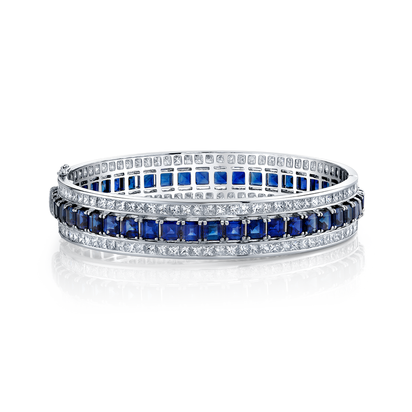 deBoulle High Jewelry Saphire and Diamond Bangle