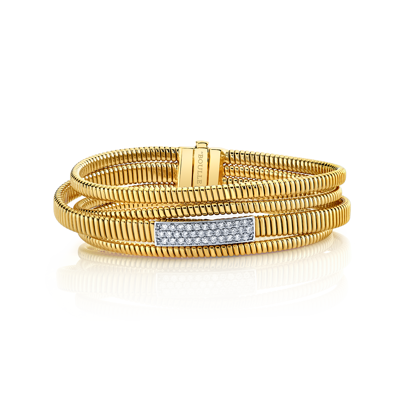 deBoulle Collection Tubogas Crossover Bracelet in Yellow Gold