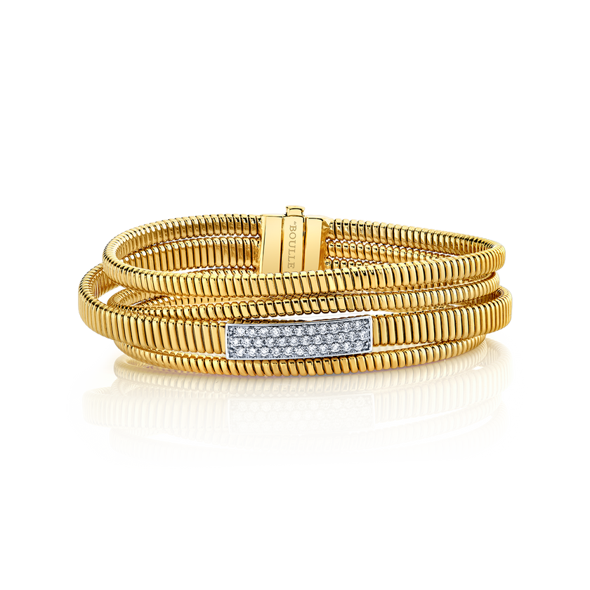deBoulle Collection Tubogas Crossover Bracelet in Yellow Gold