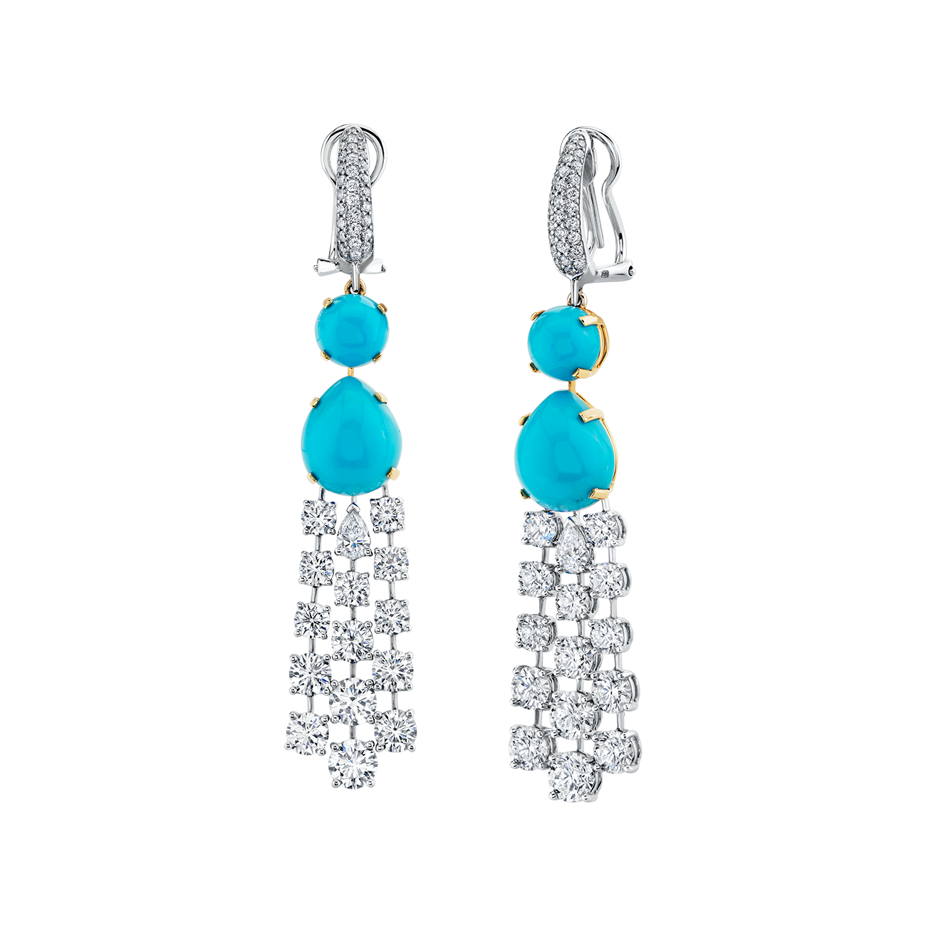 deBoulle High Jewelry Turquoise Diamond Earrings
