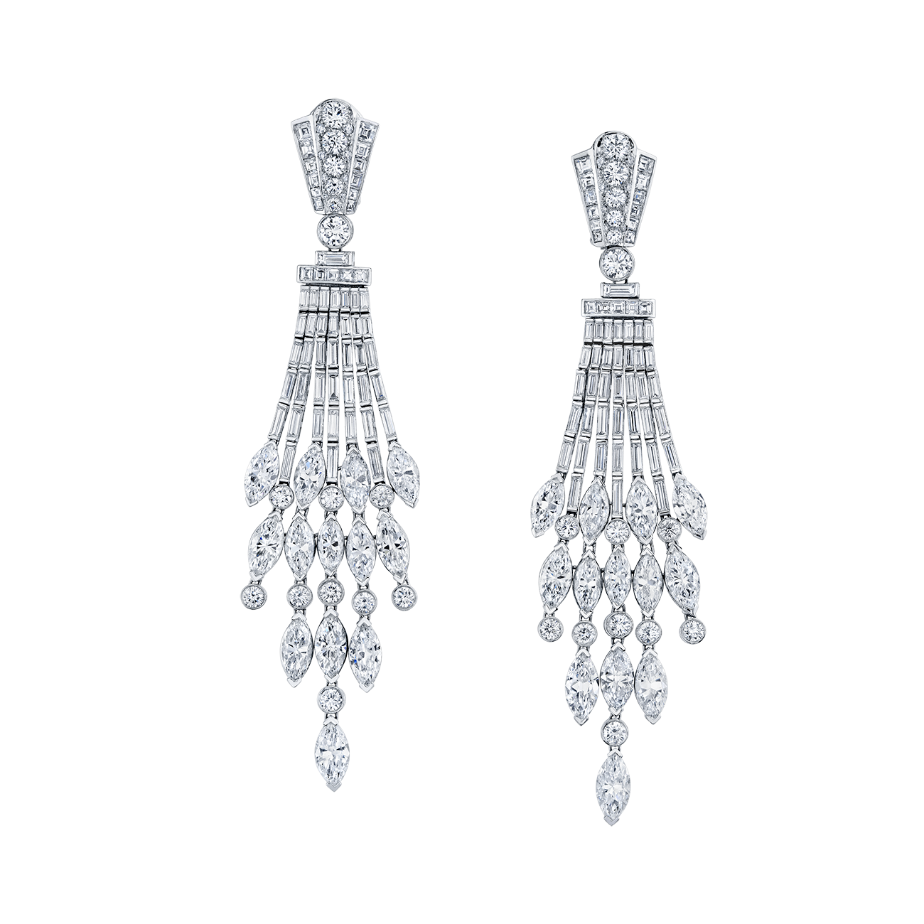 deBoulle High Jewelry Diamond Chandelier Earrings