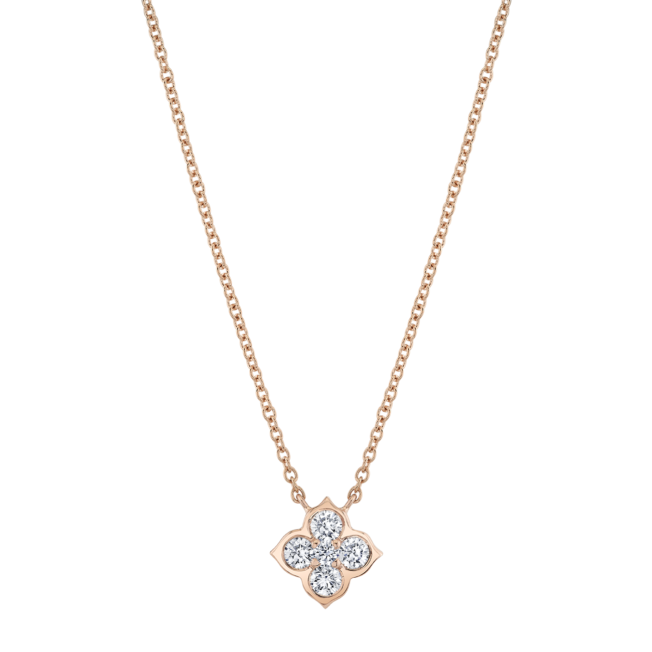 deBoulle Collection Pointed Clover Pendant in Rose Gold