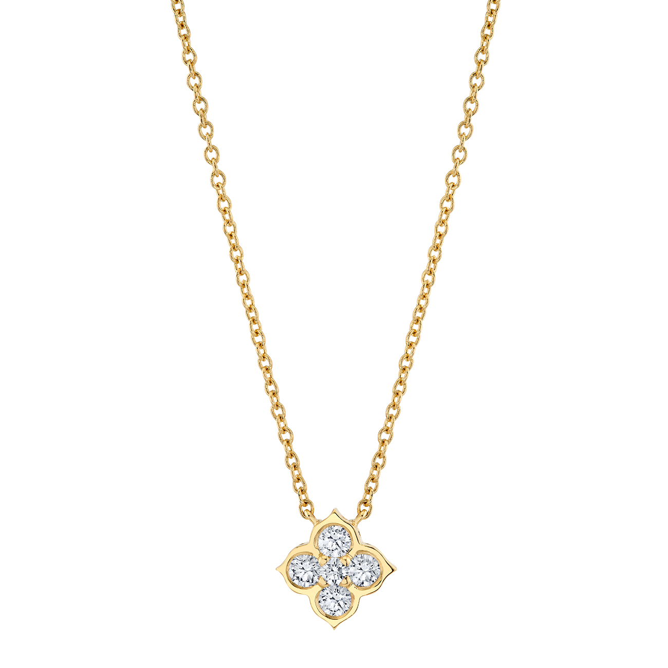 deBoulle Collection Pointed Clover Pendant in Yellow Gold