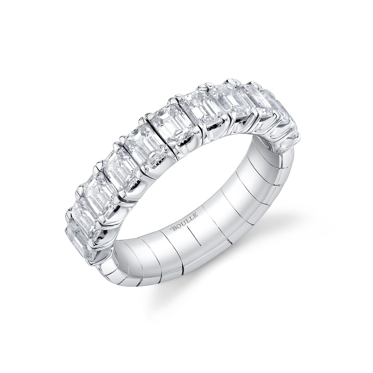 deBoulle Bridal Collection Stretch Eternity Band with Emerald-cut Diamonds