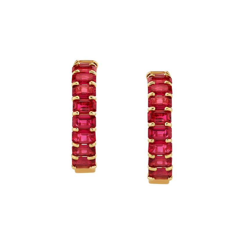 deBoulle Collection Ruby Hoop Earrings