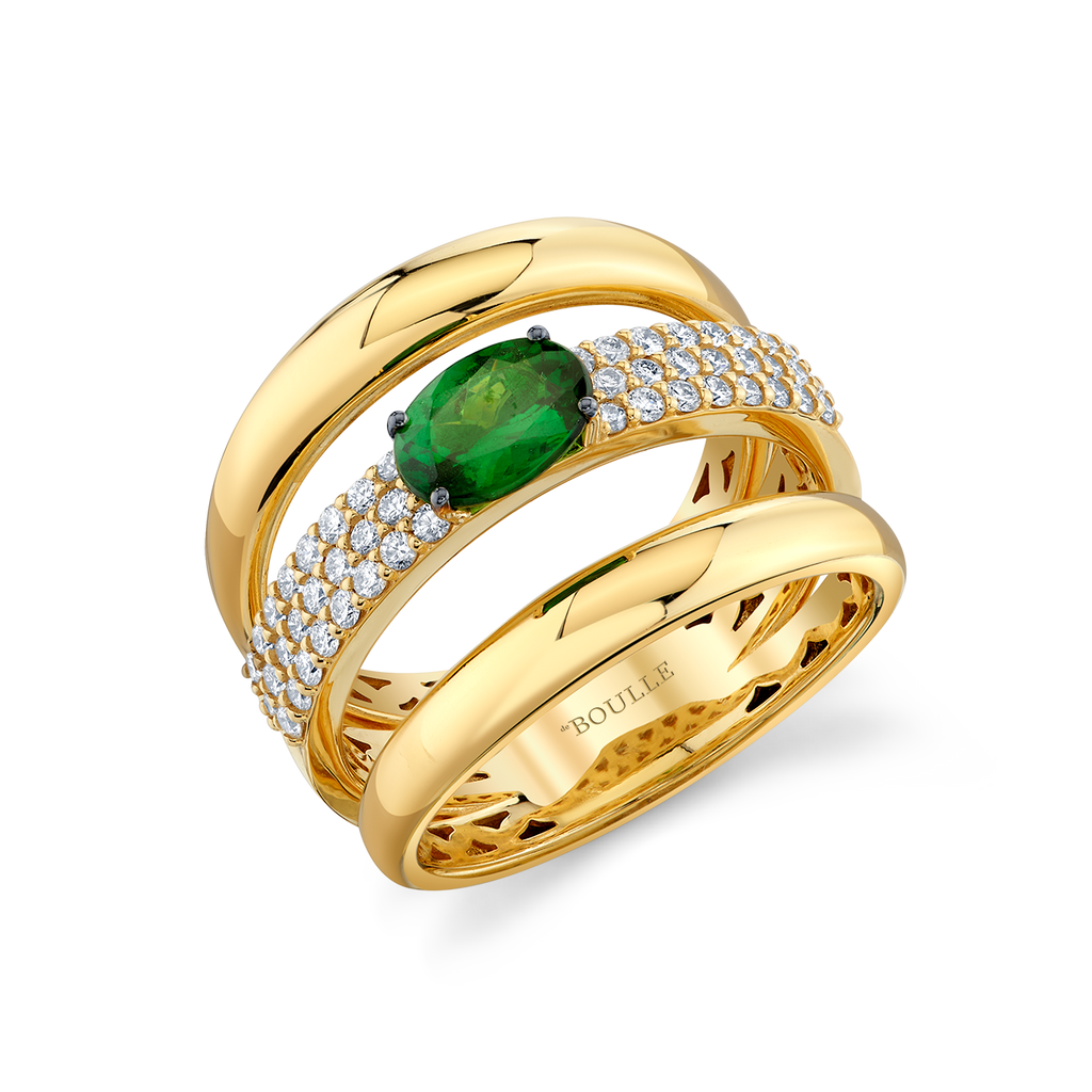 deBoulle Collection Tsavorite Three Row Ring