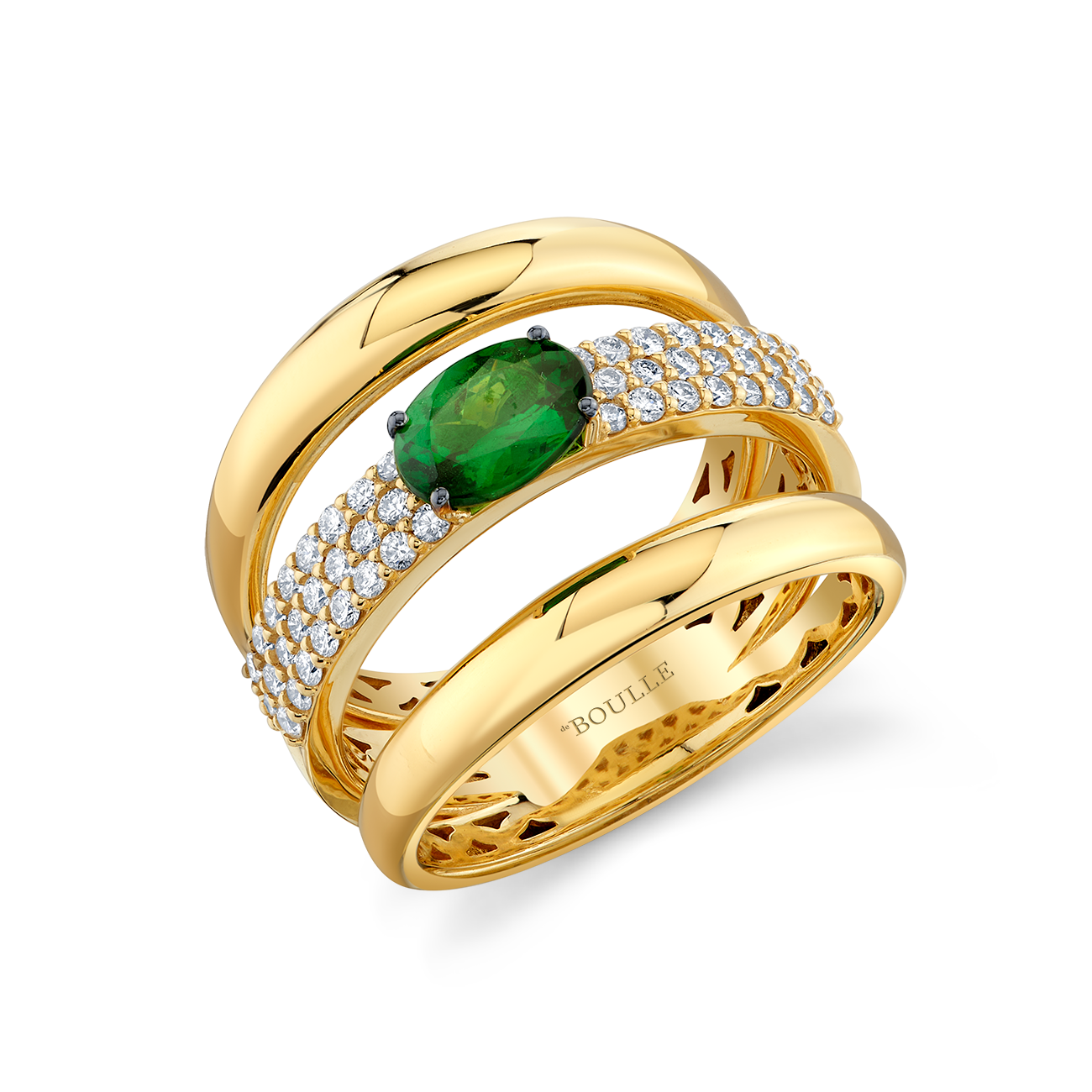 deBoulle Collection Tsavorite Three Row Ring
