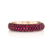 deBoulle Collection Posh Stackable Ring with Rubies in Rose Gold