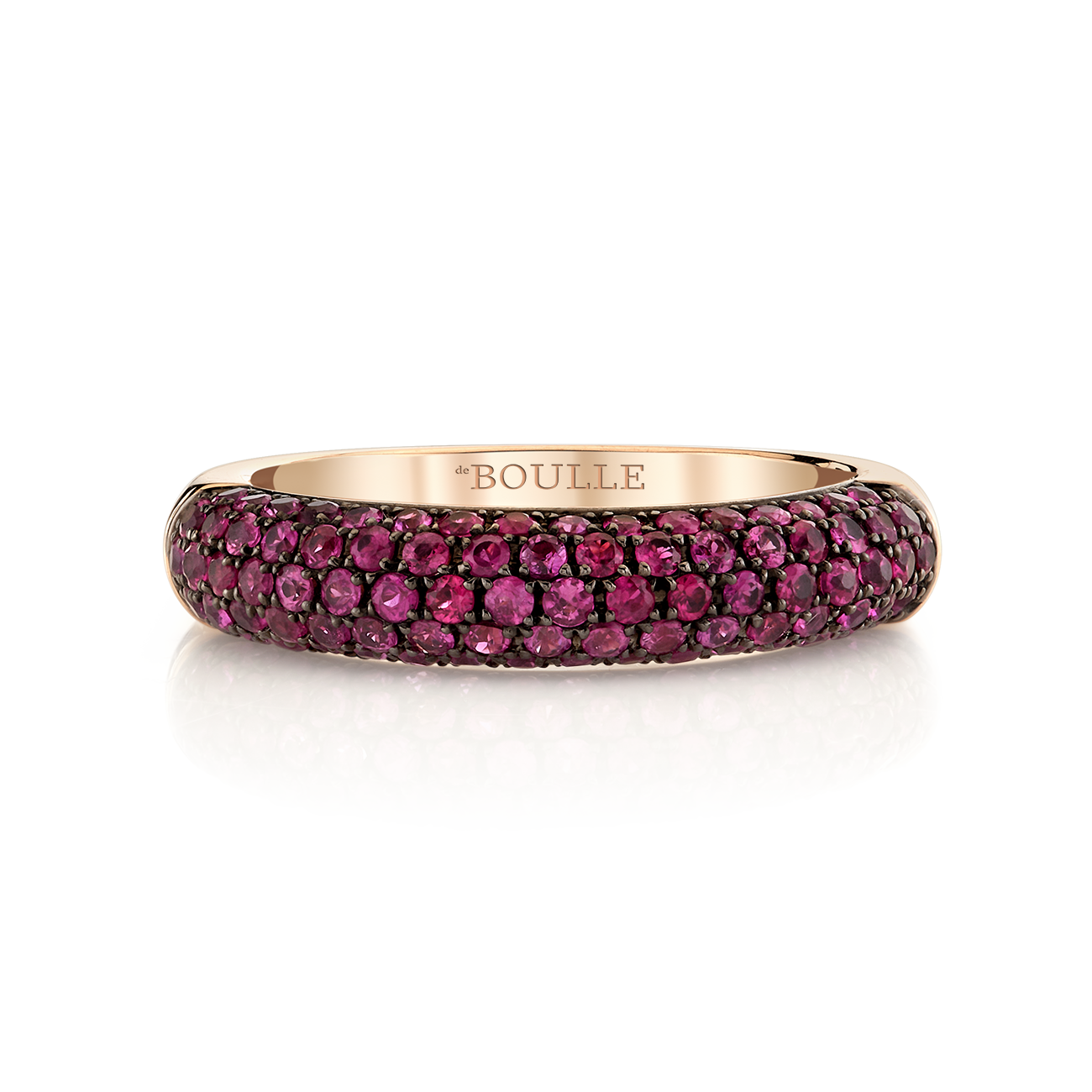 deBoulle Collection Posh Stackable Ring with Rubies in Rose Gold