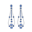deBoulle Collection Sapphire Drop Earrings in White Gold