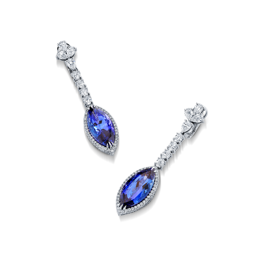 deBoulle High Jewelry Tanzanite Drop Earrings