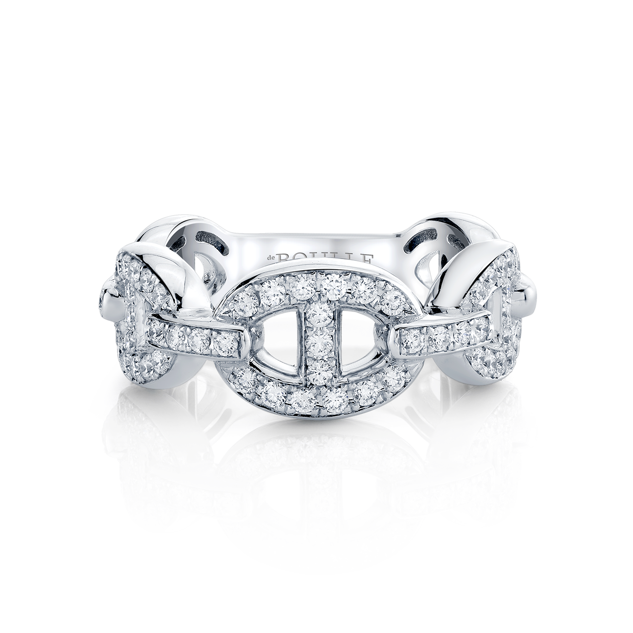 deBoulle Collection Chain Link Ring in White Gold