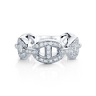 deBoulle Collection Chain Link Ring in White Gold