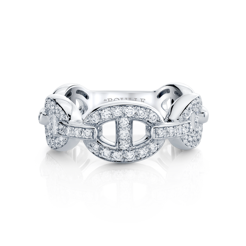 deBoulle Collection Chain Link Ring in White Gold