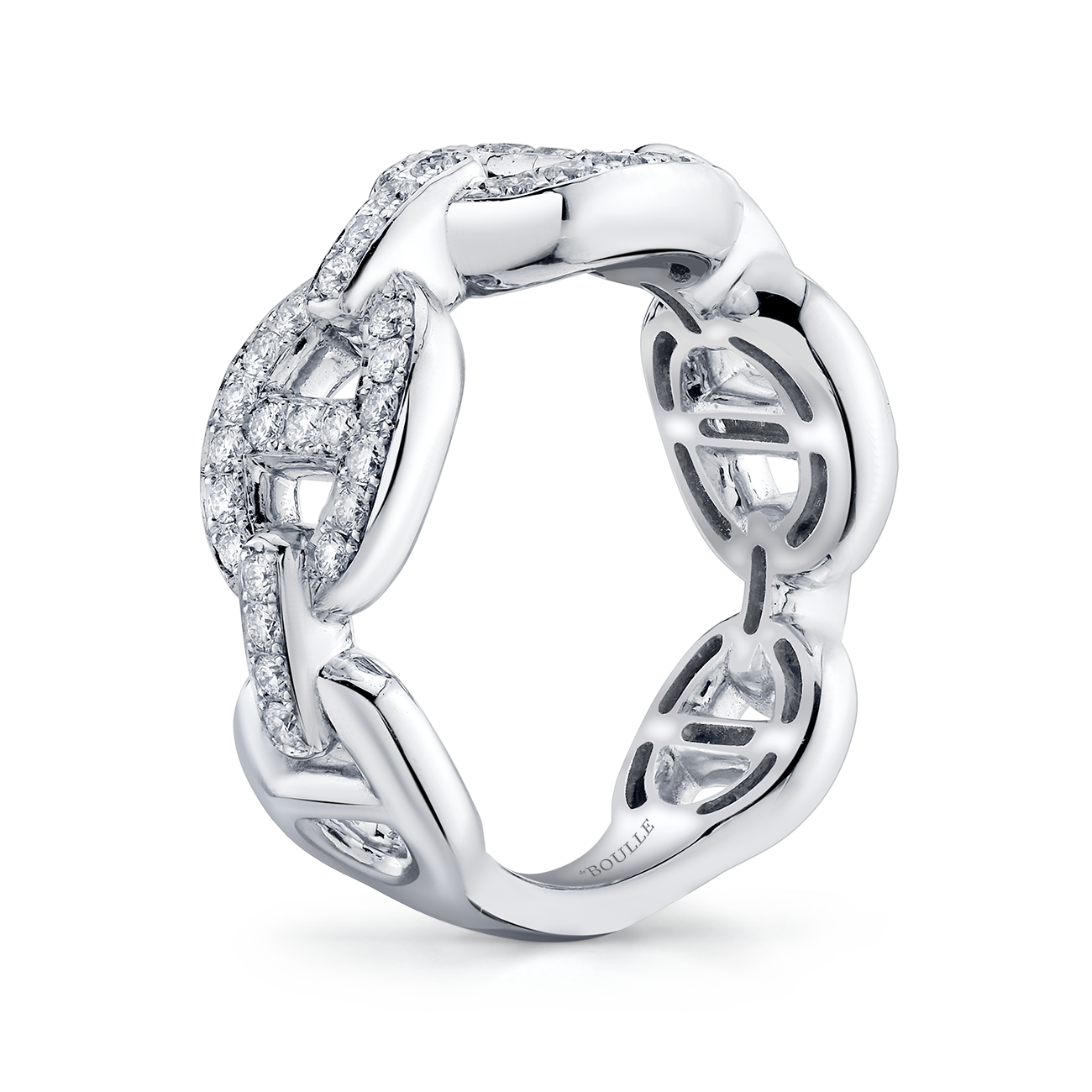 deBoulle Collection Chain Link Ring in White Gold
