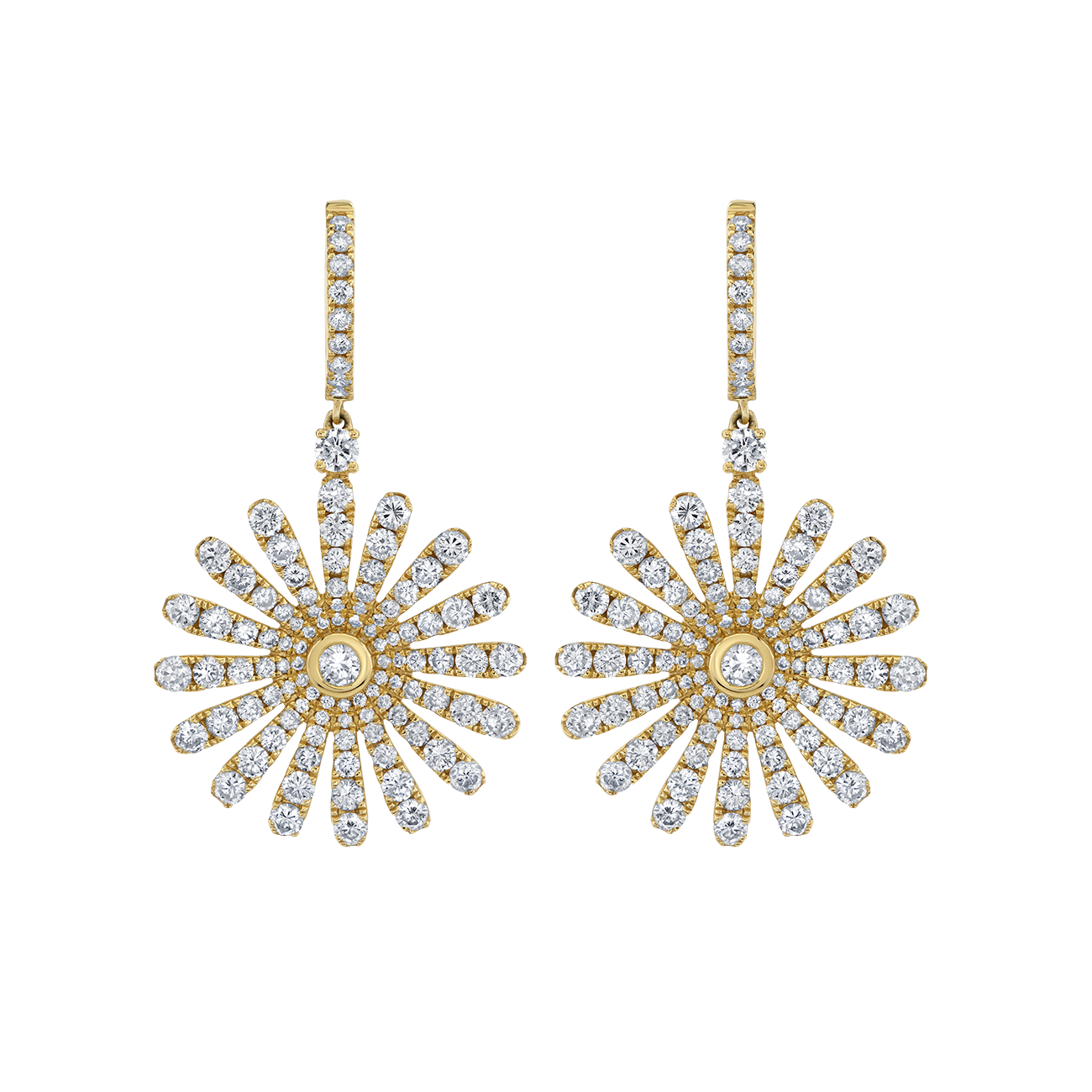 deBoulle Collection Daisy Earrings in Yellow Gold