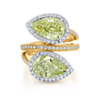 deBoulle High Jewelry Toi Et Moi Ring with Green Diamonds