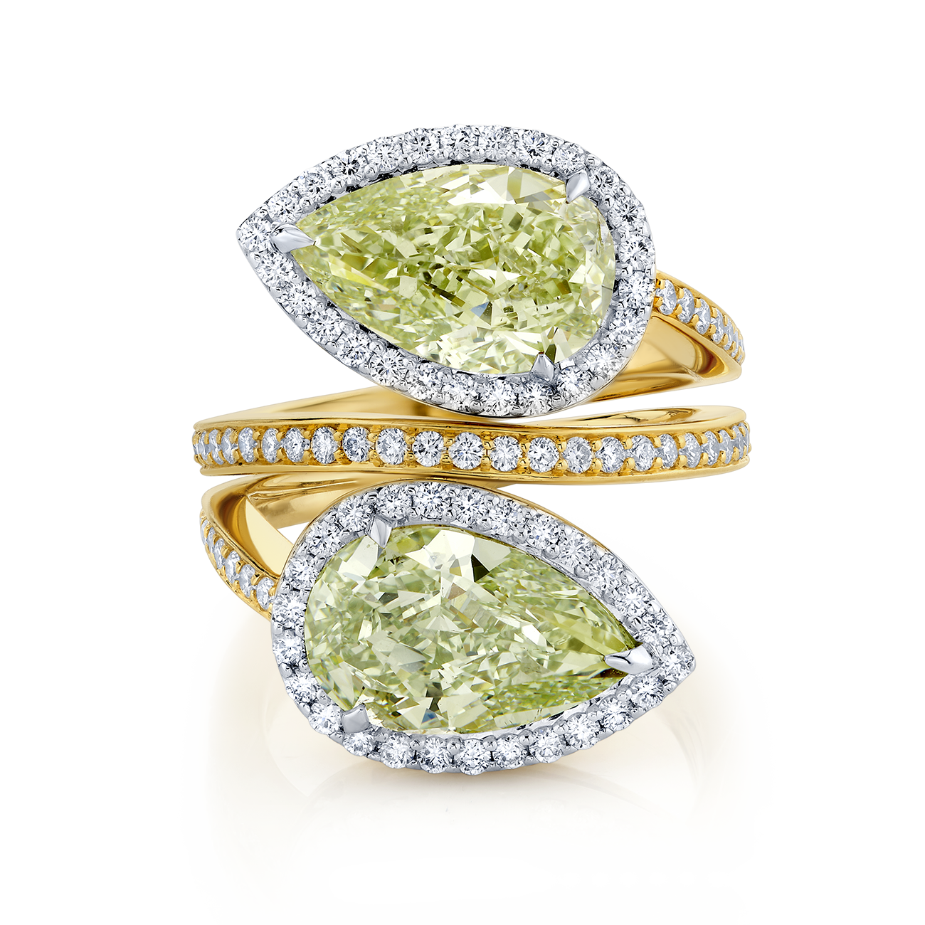 deBoulle High Jewelry Toi Et Moi Ring with Green Diamonds