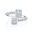 deBoulle Collection Toi Et Moi Ring with Radiant and Cushion Cut Diamonds
