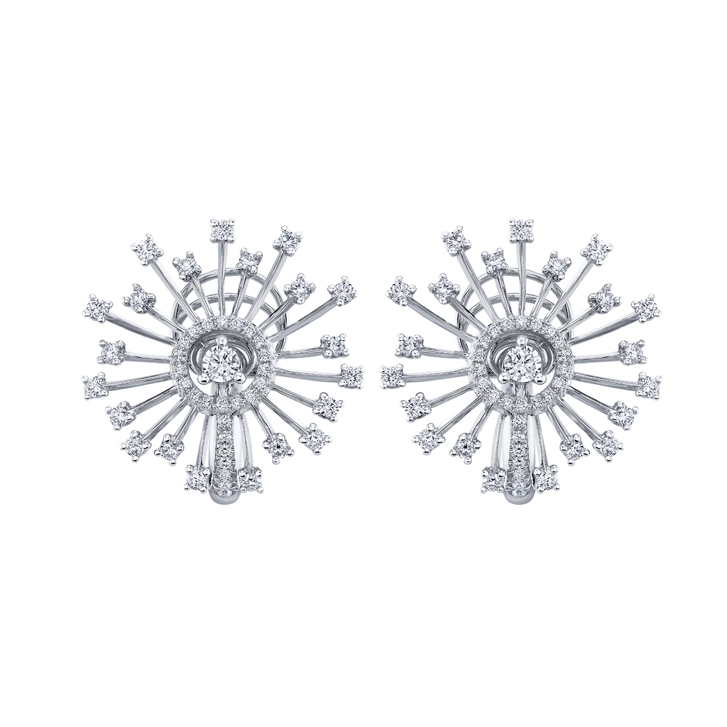 deBoulle Collection Sparkler Earrings in White Gold