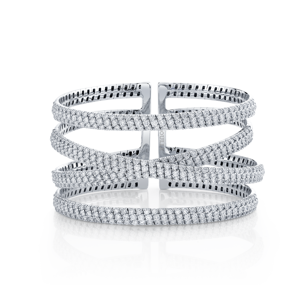 deBoulle Collection Crossover Pavé Diamond Cuff
