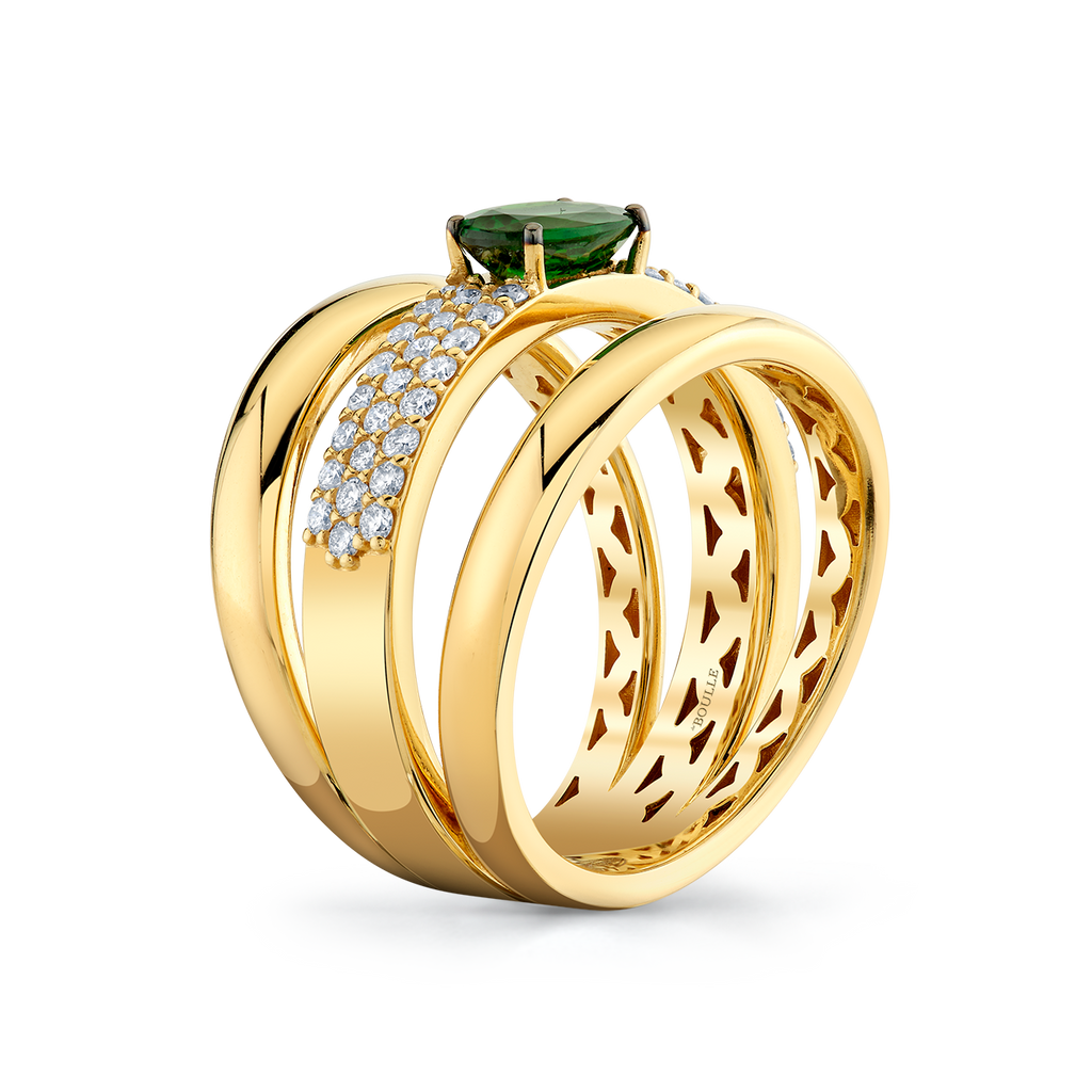 deBoulle Collection Tsavorite Three Row Ring